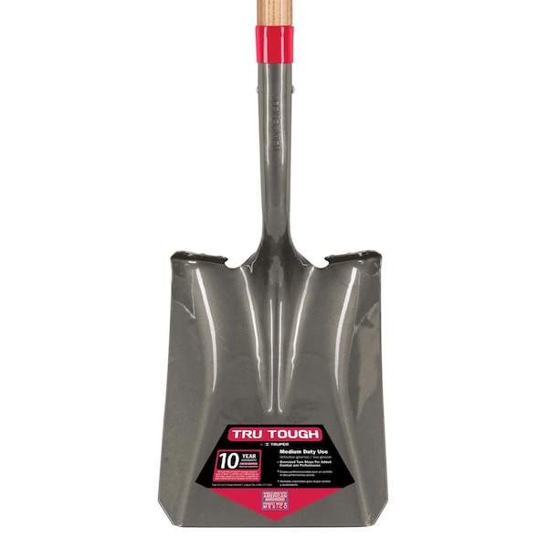 Tru-Tough 41 In Steel Square Transfer Shovel, Wood Handle